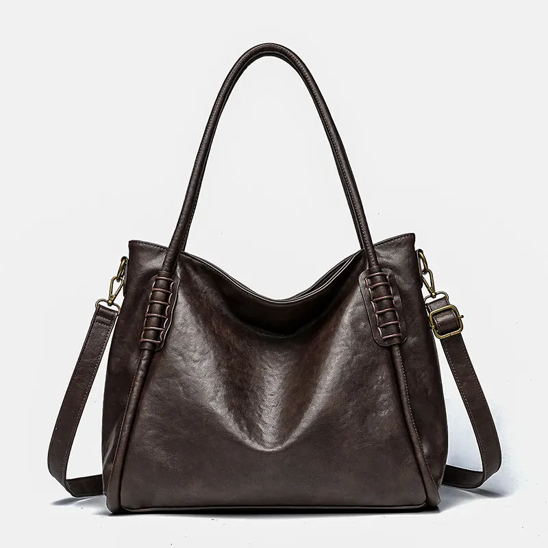 (q2247-café) Bolsa Feminina Vintage De Luxo, Couro Pu De Alta Qualidade, Bolsa De Ombro Feminina