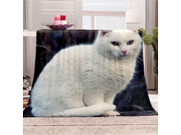 Manta de Lã Fansu Estampa 3d Gato Quente Macia e Fofa Microfibra para o Inverno Colcha Sofá Adequada Adultos C
