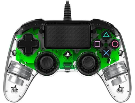 Comando com Fio Nancon para PS4 - Verde | Transparente
