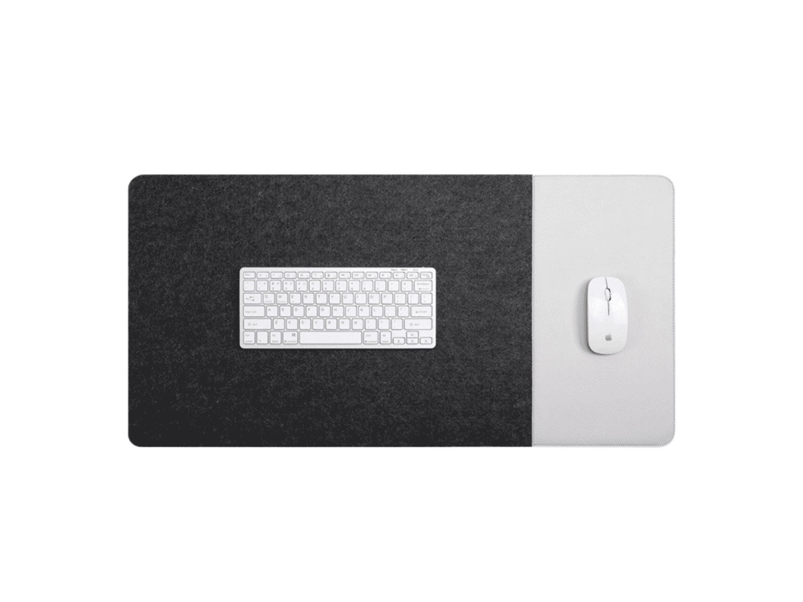 Mouse Pad Gamer, Feltro Preto/ Couro Cinza, 40*100cm