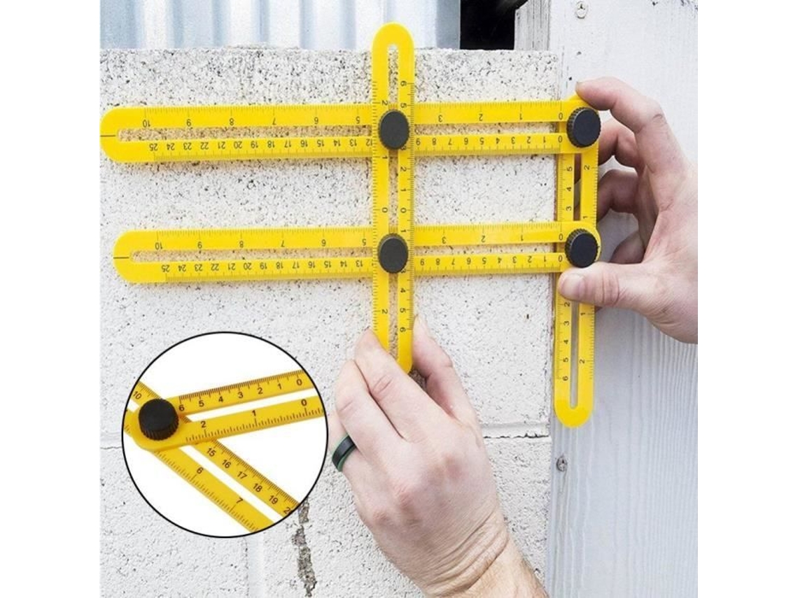 Ferramenta De Medida Modelo Escala Régua Multi Ângulo Multi Função Ajustável Com Quatro Faces De Dobra