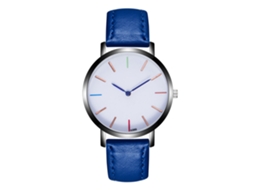 Relógio Masculino de Quartzo com Pulseira Pu Corrente Azul Royal Estilo Simples