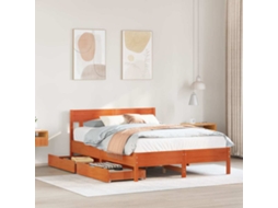 Vidaxl Cama Sem Colchão 120x200 Cm Madeira Pinho Maciça Castanho mel