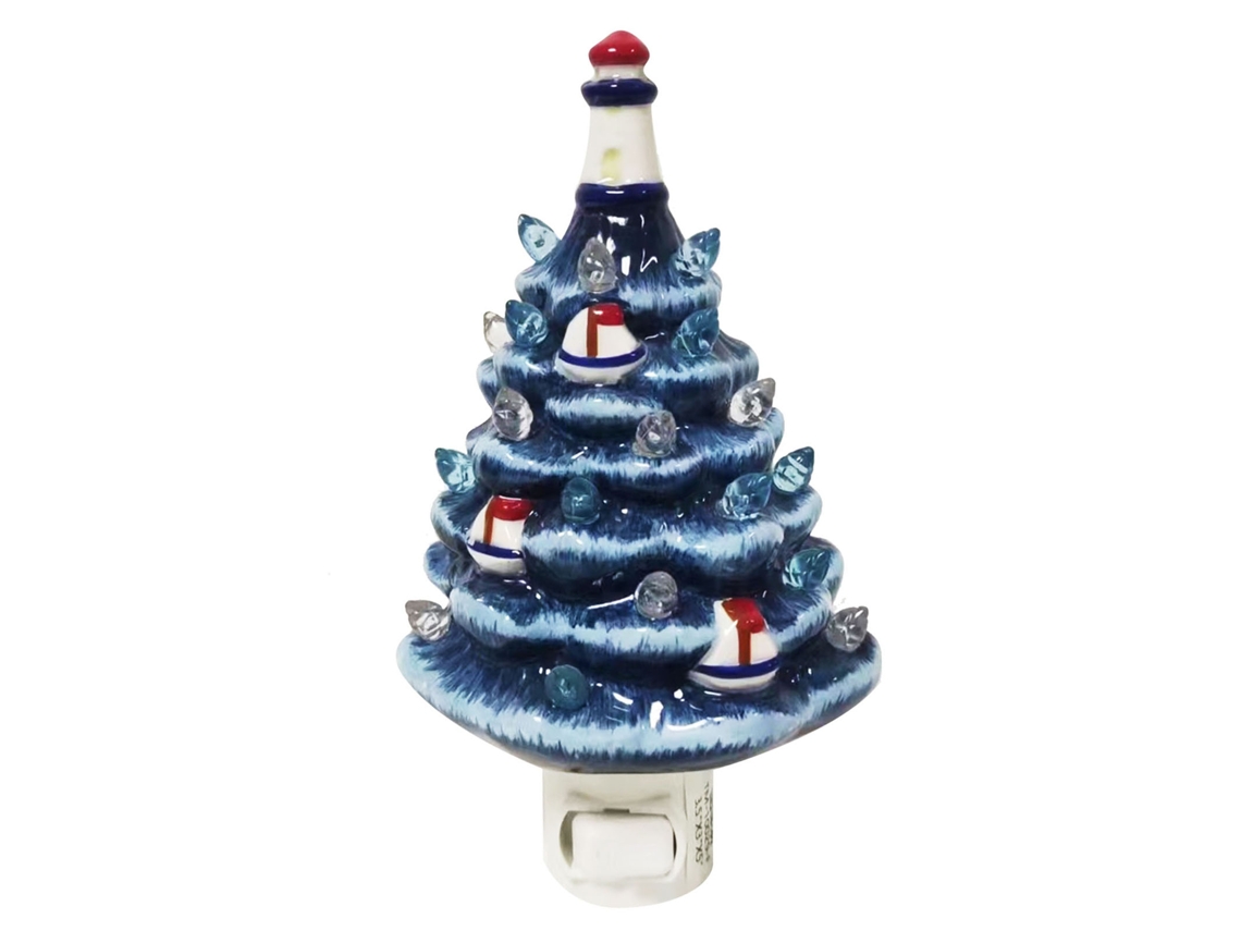 2026 lâmpada de Noite de Natal Led com Design de Farol Oceânico Retrô, Cor Branco Quente, Plug In para Decoração Festiva