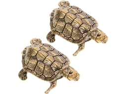 De 2 Estátuas De Tartaruga Em Latão Dourado Para Feng Shui, Escultura Vintage Em Cobre Que Representa Longevidade, Gokoco