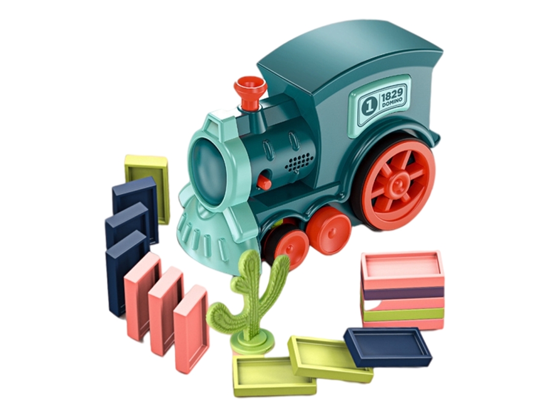Conjunto De Blocos De Trem De Dominó Automático 60 Peças Brinquedo Elétrico Para Crianças