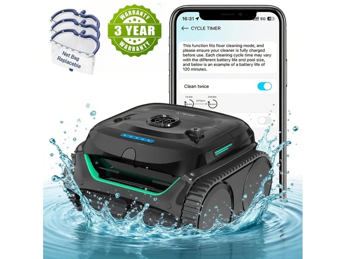 Robô Aspirador de Piscina sem Fios WYBOT C2 65w