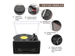 Toca discos LAXISCREED 8 em 1 Bluetooth 3 Velocidades
