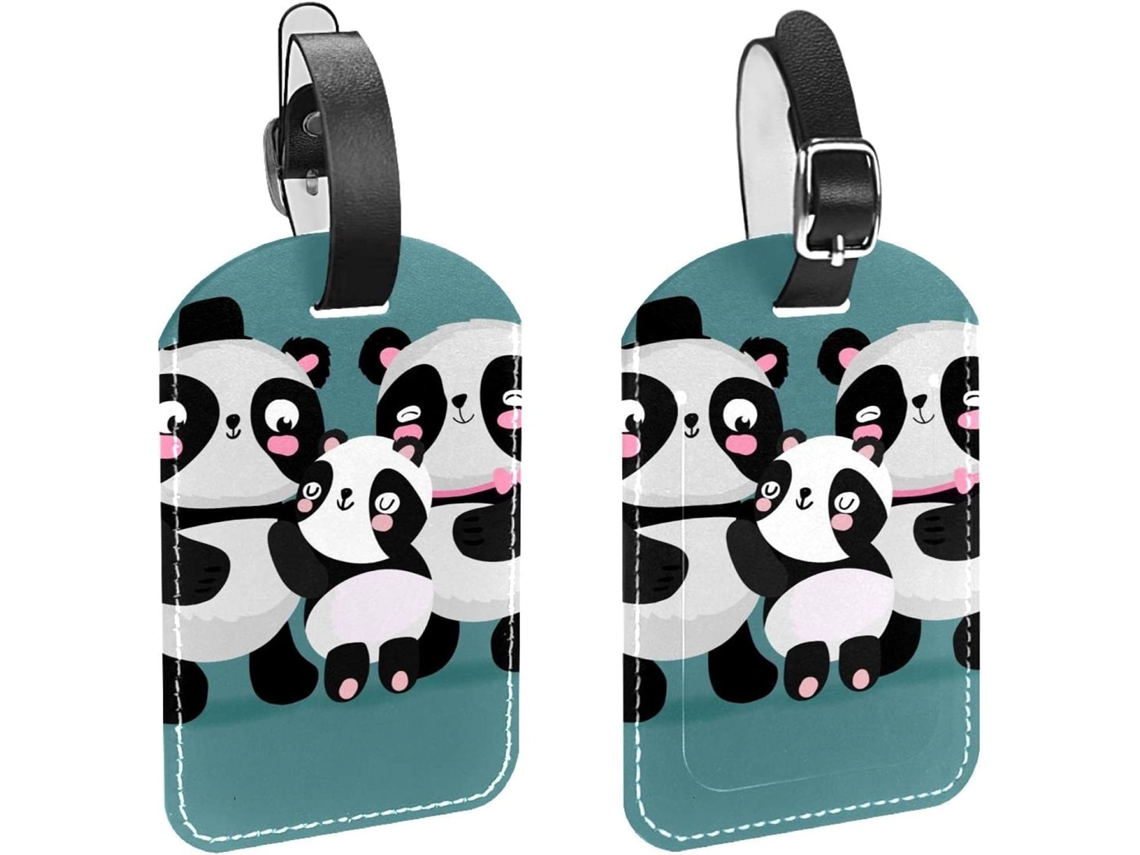 Etiquetas De Bagagem Viagem Panda, Pacote Com 2 Unidades, Bolsa, Mala E Bagagem, Com Alça De Segurança
