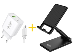 Carregador ACCETEL 12 Pro (USB-C - Branco e Preto)
