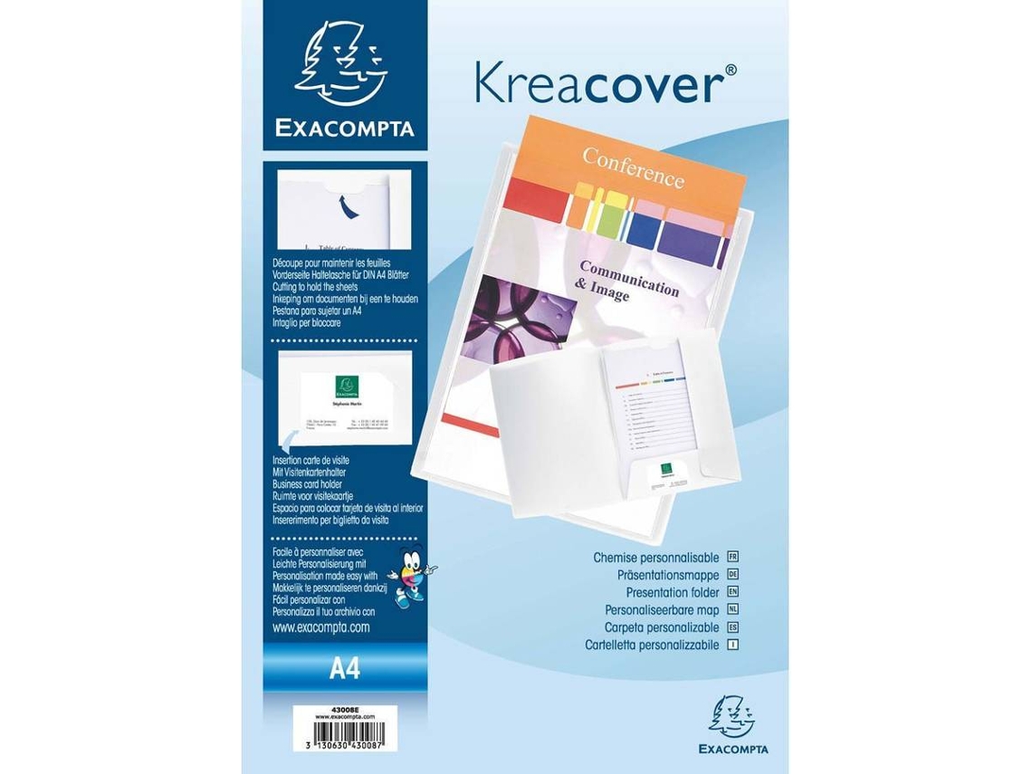 Capa com Elástico EXACOMPTA Kreacover A4 Branco