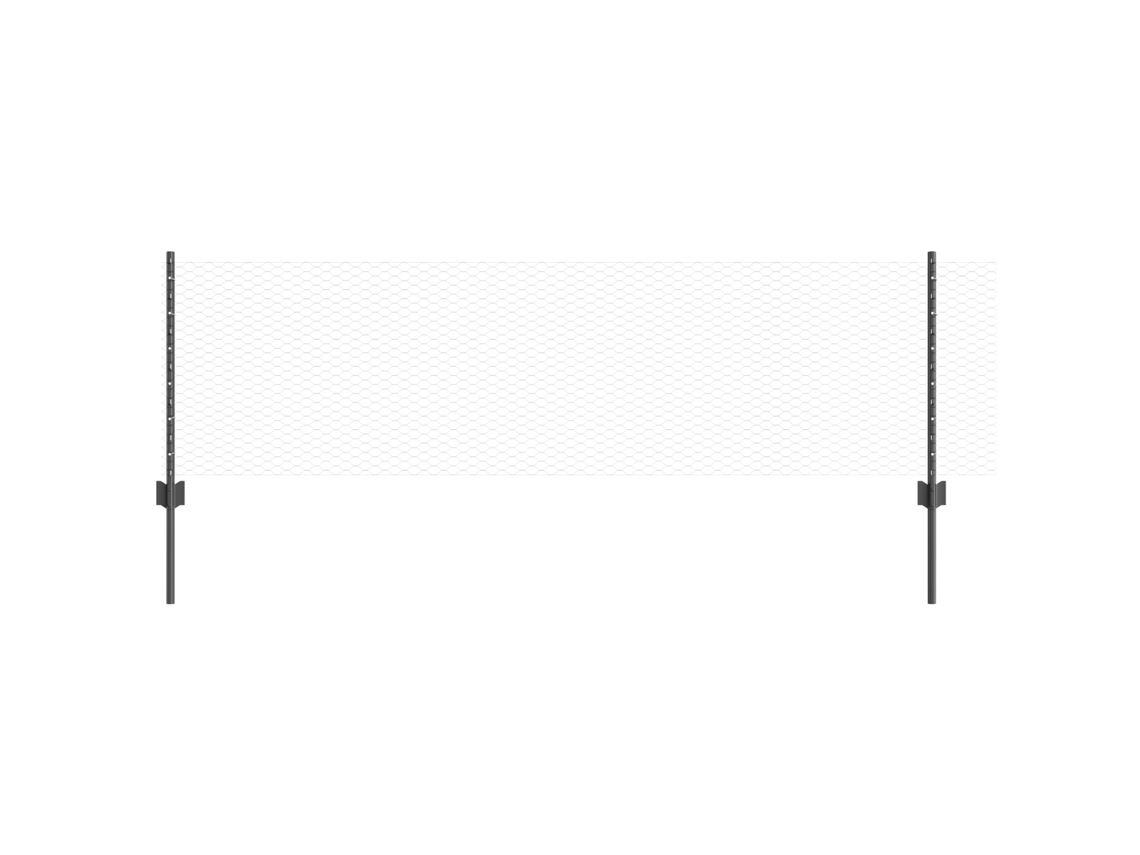 Conjunto 1 Painel De Cerca Vidaxl Cinzento Aço (100 X 0,6 M)