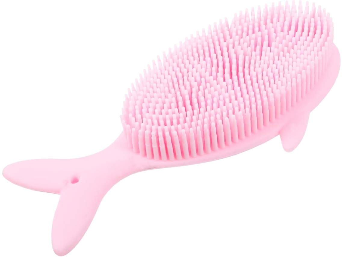 Escova De Banho Silicone Baluue Para Bebês, Formato De Baleia, Macia E Portátil, Ideal Para Massagem Na Pele E A Hora Do