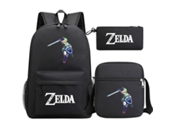 Conjunto de Três Peças de Mochila KOHREE Estudantil Zelda Kingdom