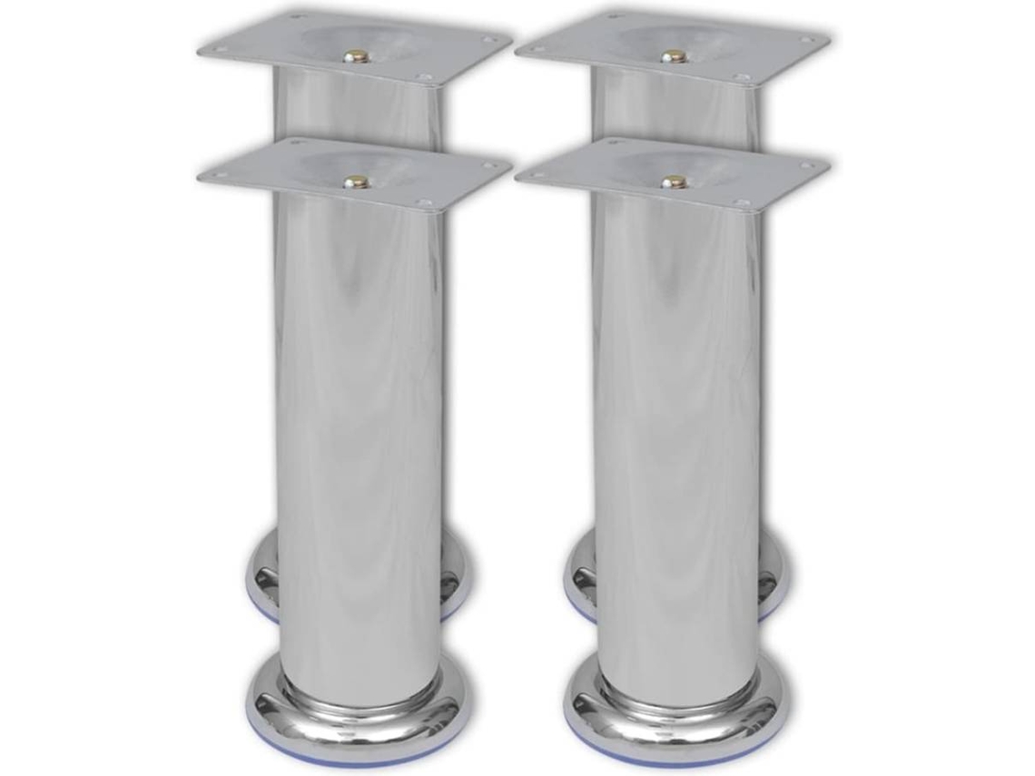 vidaXL Pés para sofá redondos 8 pcs 180 mm cromado