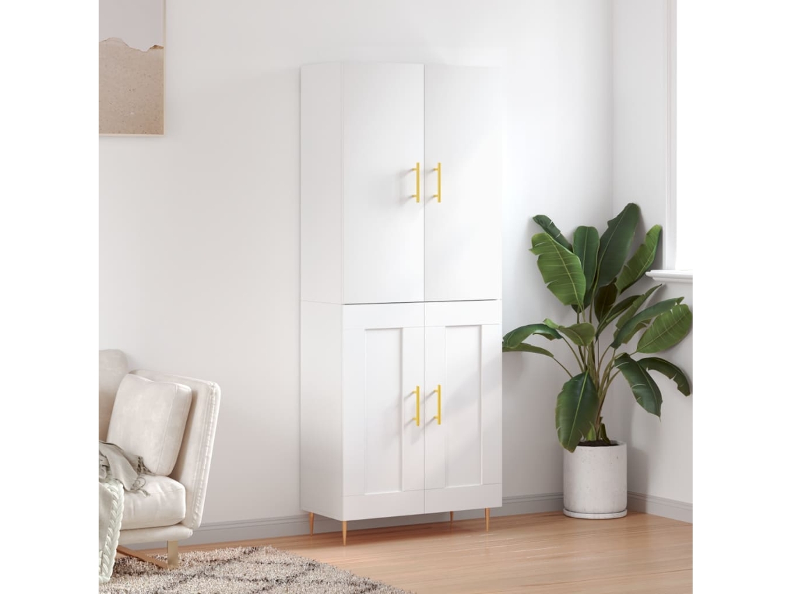 Vidaxl Armário Alto 69,5x34x180 Cm Derivados De Madeira Branco