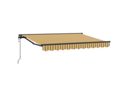 Vidaxl Toldo Retrátil Elétrico Amarelo, Cinza E Branco 3,5 X 2 M