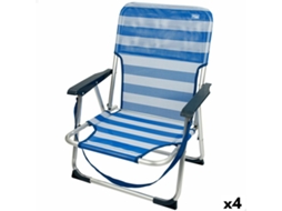 Cadeira De Praia Aktive Dobrável Azul 44 X 72 X 35 Cm (4 Unidades)