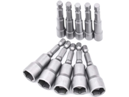 Conjunto De 10 Peças Soquetes Para Chave Fenda - Adaptador Bits, Hexagonal Furadeira Manual, Soquete, Elétrica, Soquete (aço Crom -aquaforge