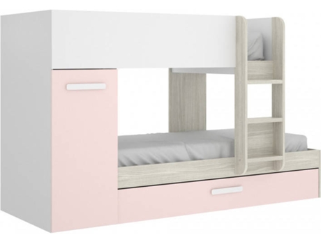 Conjunto de Quarto  Tom 03K4521729 (Branco, Rosa, Castanho - Contraplacado, Metal - 50x242 cm )