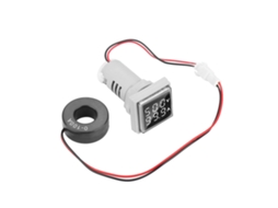 Medidor Digital Led De Tensão E Corrente Ac 22mm Indicador 0-100a Branco