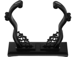 Suporte Para Leque De Mão Em Resina Preta, Base Estável Para Exibição E Substituição, Suporte Compacto Para Leques