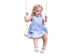 Balanço para bebés de 9 a 36 meses em plástico PP e PE, com corda ajustável e luzes LED, 39x16,5x120 cm, branco ZENCORE SERVICES