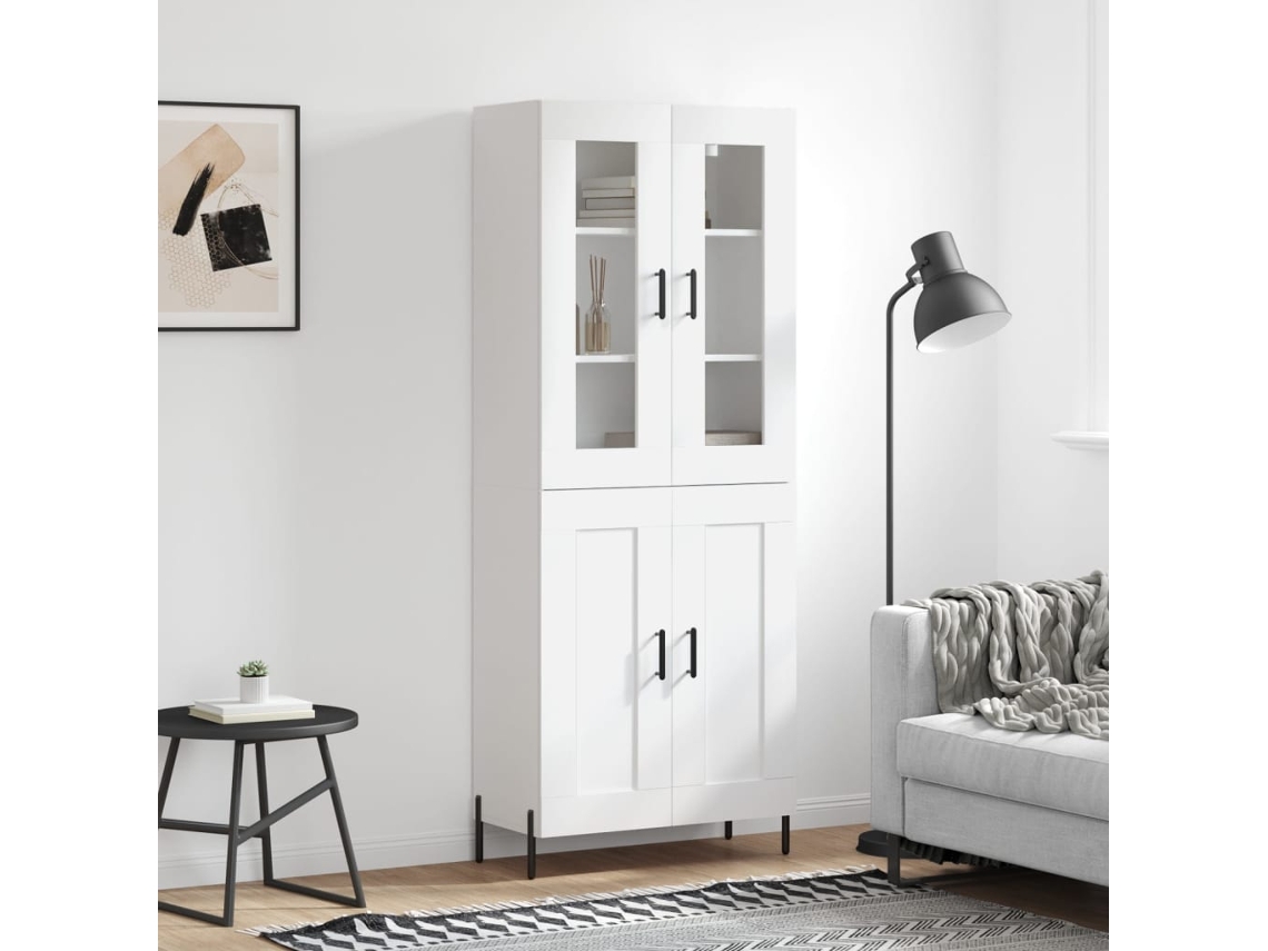 Vidaxl Armário Alto 69,5x34x180 Cm Derivados De Madeira Branco