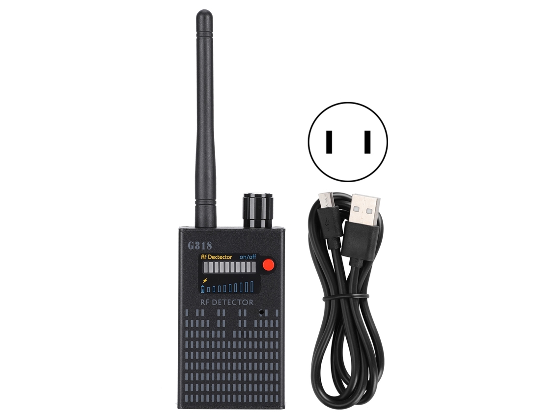 Detector de Rádio Frequência Mali G318 Mini Câmera Scanner Segurança Residencial Plug Us 100‑240v