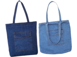 Bolsa Feminina De Tecido Jeans Com Alça De Ombro E Zíper, Leve E Ideal Para Escola E Trabalho.