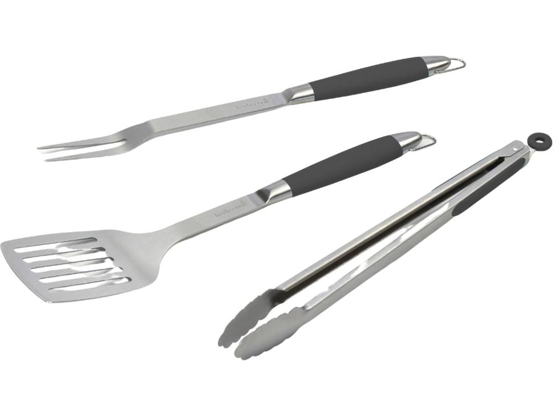 Conjunto de 3 Acessórios para Churrasco em Aço Inoxidável Conjunto de Talheres para Grelhador com Espátula ALTUNA