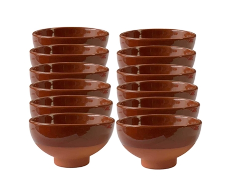 Pacote De 12 Xícaras De Barro, Modelo Ribeiro, Taças Ideais Para Servir Vinhos, Molhos Ou Aperitivos, Fabricado Na Espanha 10,7 X 6 Cm Acan