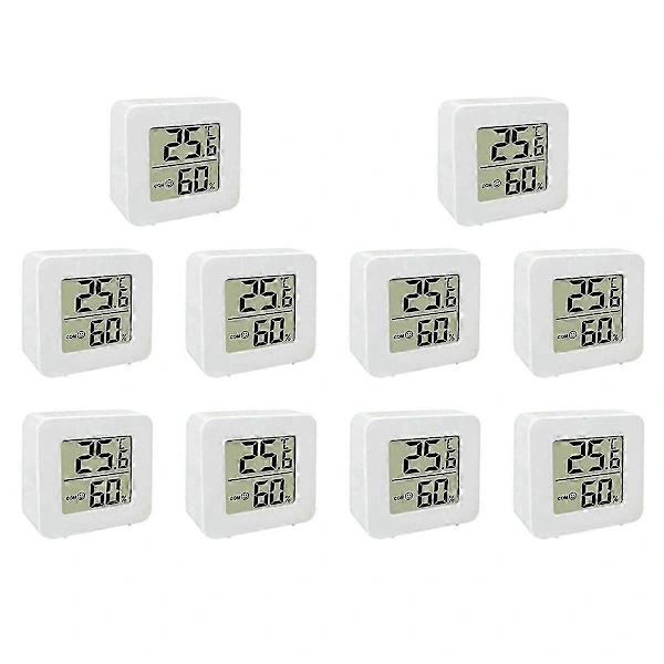 Conjunto Com 10 Mini Termômetros Digitais Lcd Com Higrômetro Para Ambientes