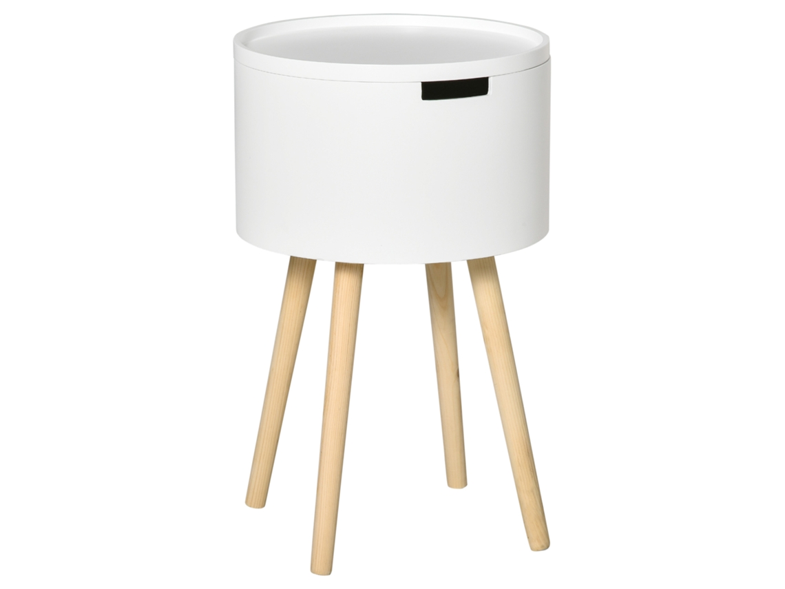 Mesa de cabeceira com gaveta LAMAISON, 40x35x60cm, branco