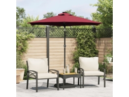Vidaxl Guarda-sol De Jardim Com Poste De Aço 225x225x212 Cm Bordô