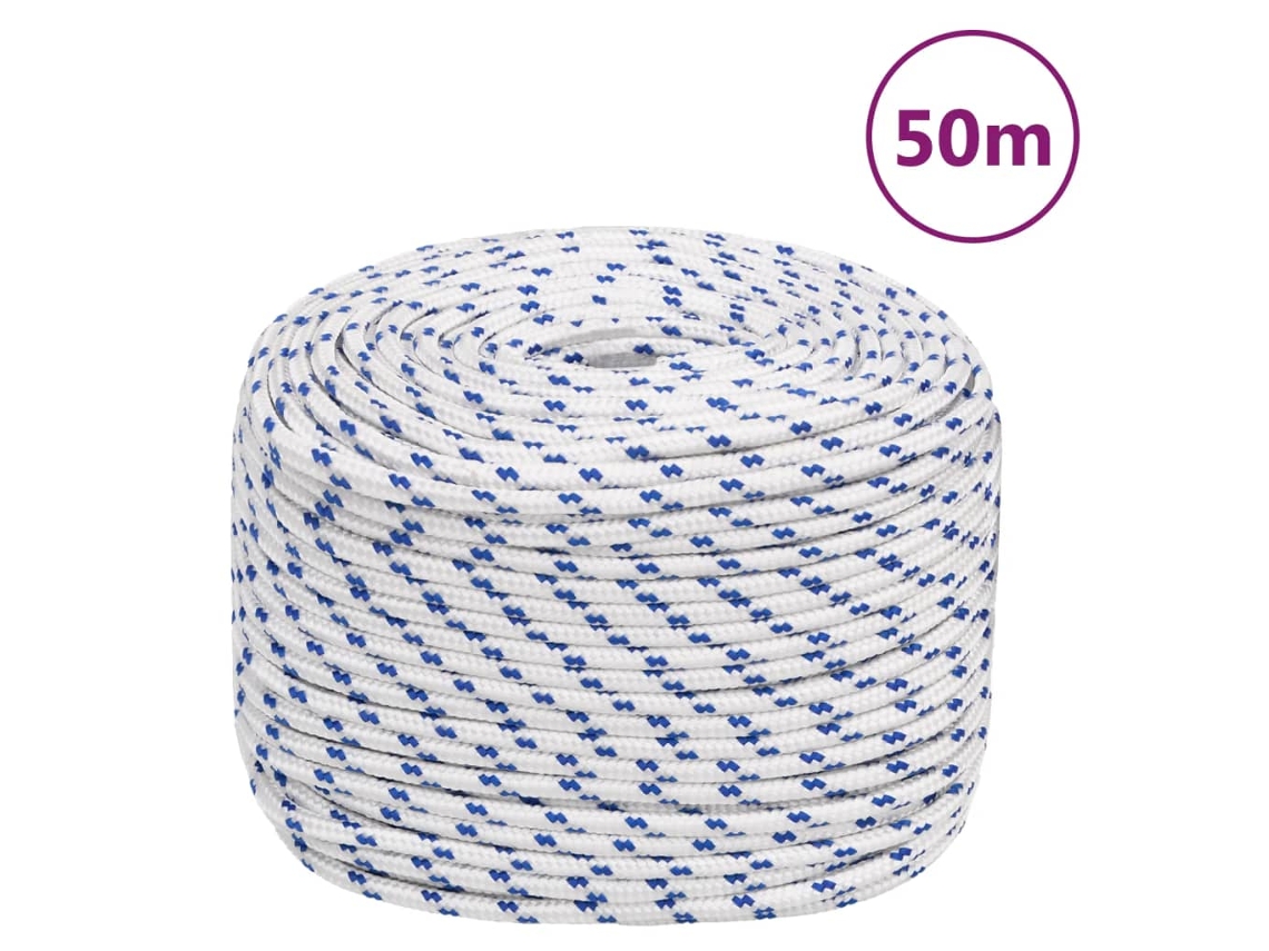 Vidaxl Corda De Barco 6 Mm 50 M Polipropileno Branco