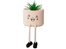 Vaso Cerâmica Flor Emojis Boneco Sorriso Aloe Vera LAXISCREED