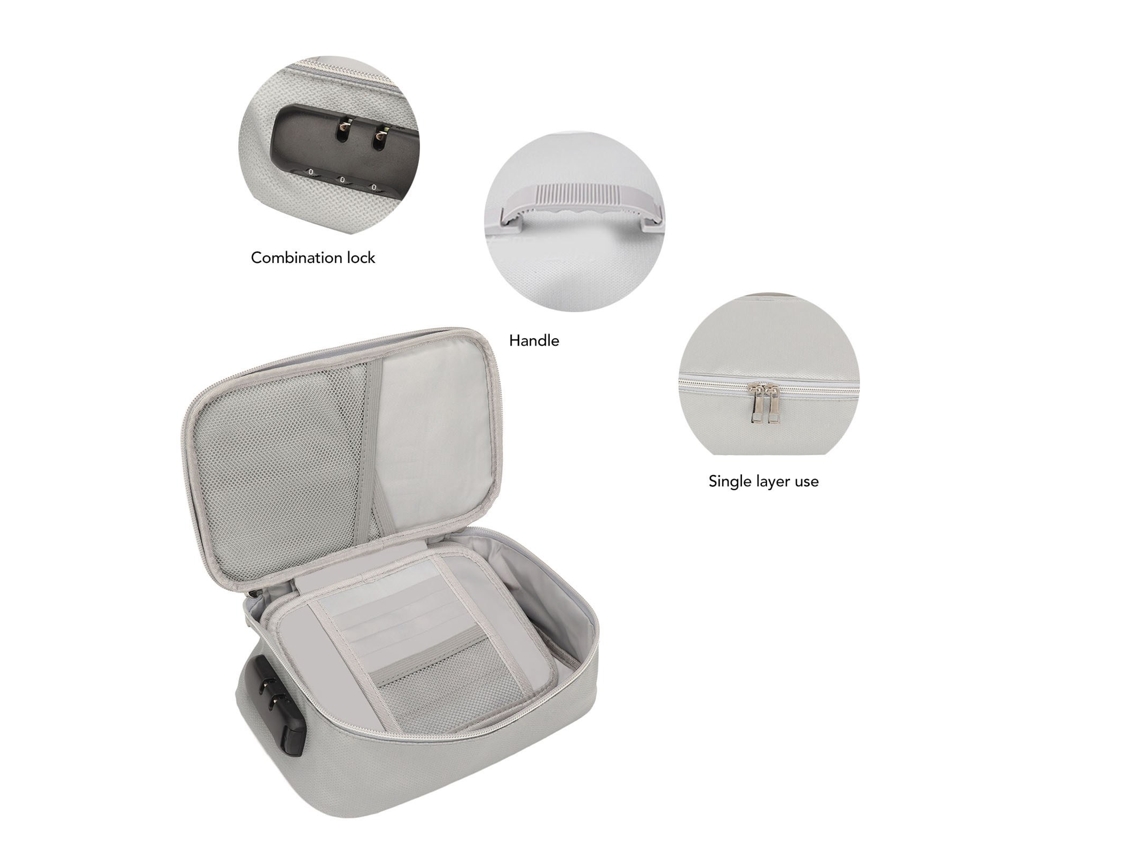 Bolsa Organizadora De Archivos Com Fechadura De Combinação Resistente Ao Fogo E Água Plegável Multicamadas
