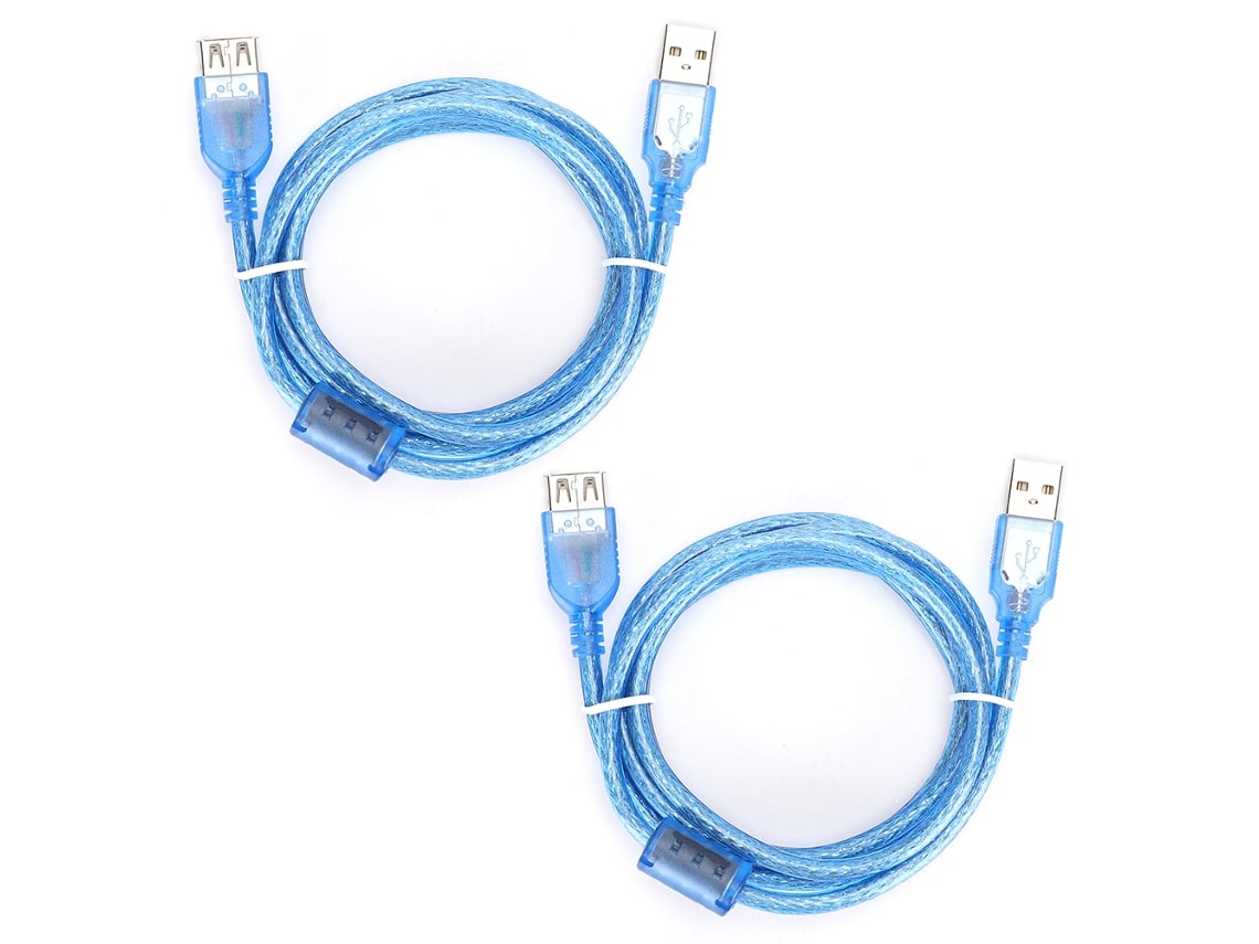 2pcs Cabo Extensor Usb 2.0 Macho para Fêmea 1.5m Alta Velocidade Plug And Play
