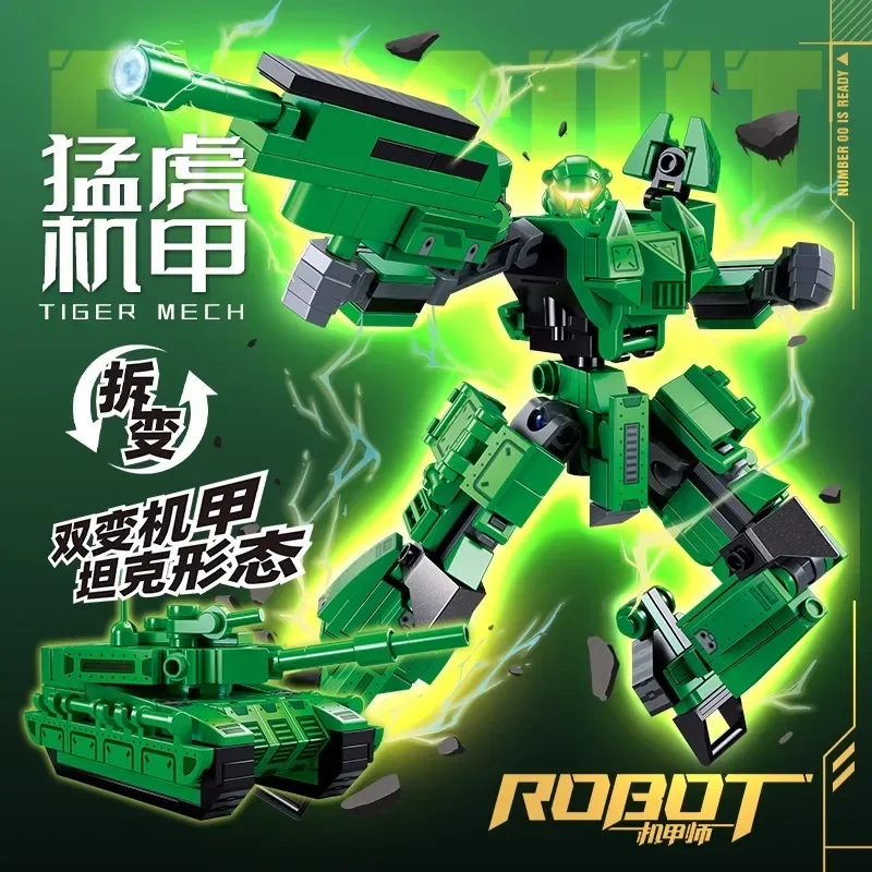 Conjunto de blocos de montagem Mech Robot Warrior