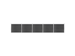 Vidaxl Conjunto Painel De Cerca 872x146 Cm Wpc Cinzento