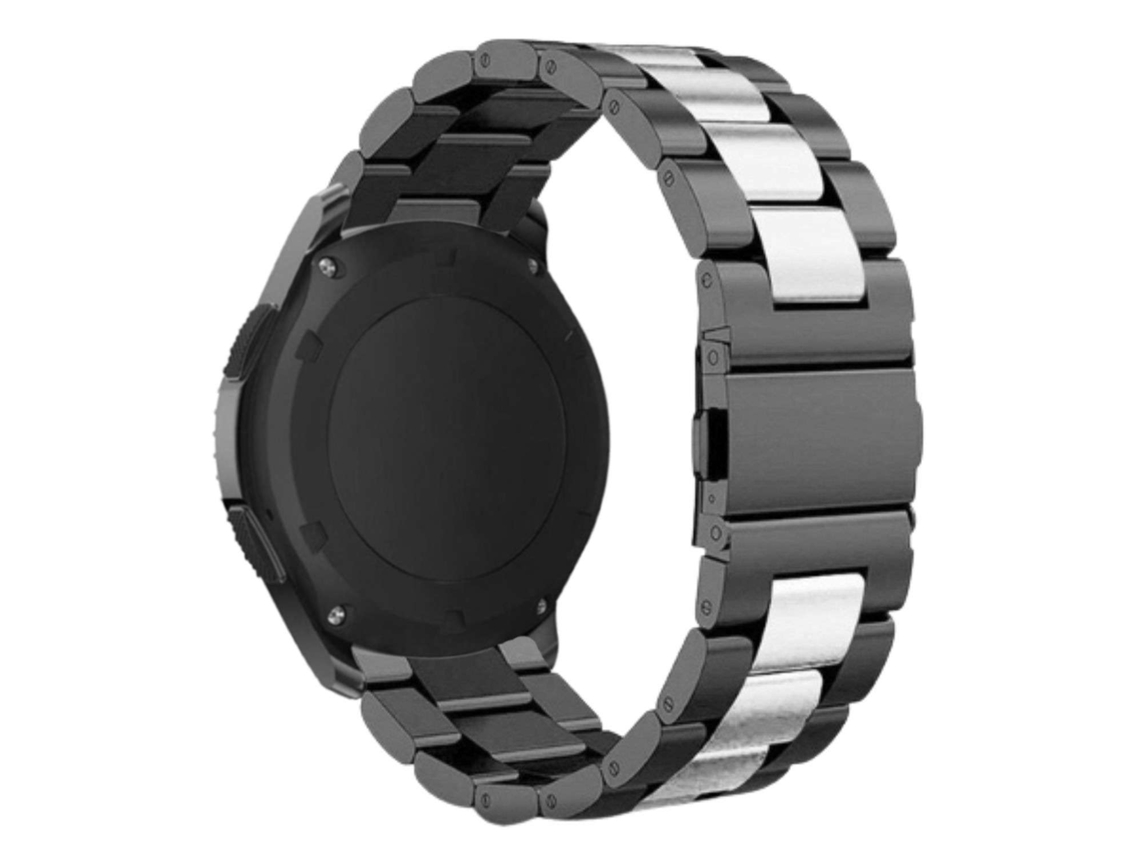 Bracelete Aço Inoxidável Adaptável Preto e Prata para Garmin Move Mickey