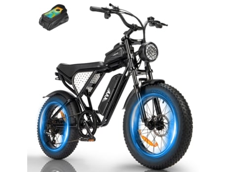 Bicicleta Elétrica Yvy C20lite Pico 1500w 48v15ah Bateria 45 Km/h Pneus Grandes De 20 Polegadas Pretos