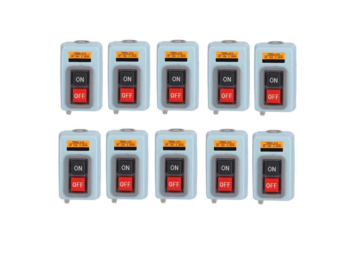 INTERRUPTOR DE BOTÃO DE INÍCIO PARA MOTOR TRIFÁSICO TBSN‑315 380V 15A 10PCS S/MARCA