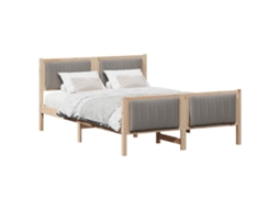 Estrutura da Cama com Cabeceira Marrom e Taupe 140x190 cm MAISON EXCLUSIVE