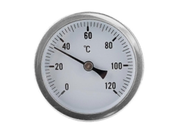 Termômetro Bimetálico Em Aço Inoxidável 0-120 63mm Para Tubos De Caldeiras Industriais Com Ponteiro Digital