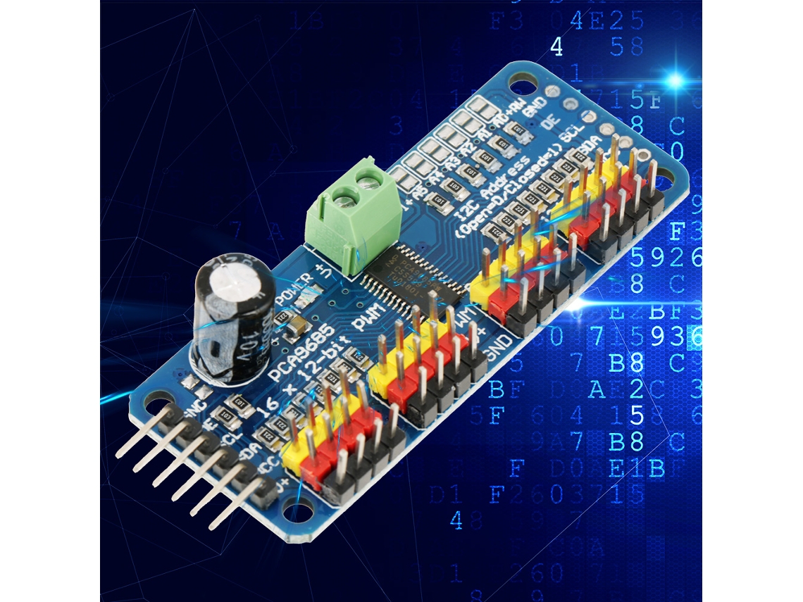 Laxiscreed Módulo De Driver Servo Pwm 16 Canais Iic Compatível Com Sg90