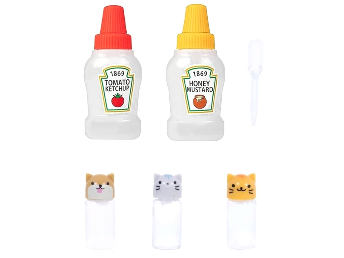 Eyf frascos de Molho de Soja Mini Bento Plásticos Portáteis para Salada e Condimentos Squeeze