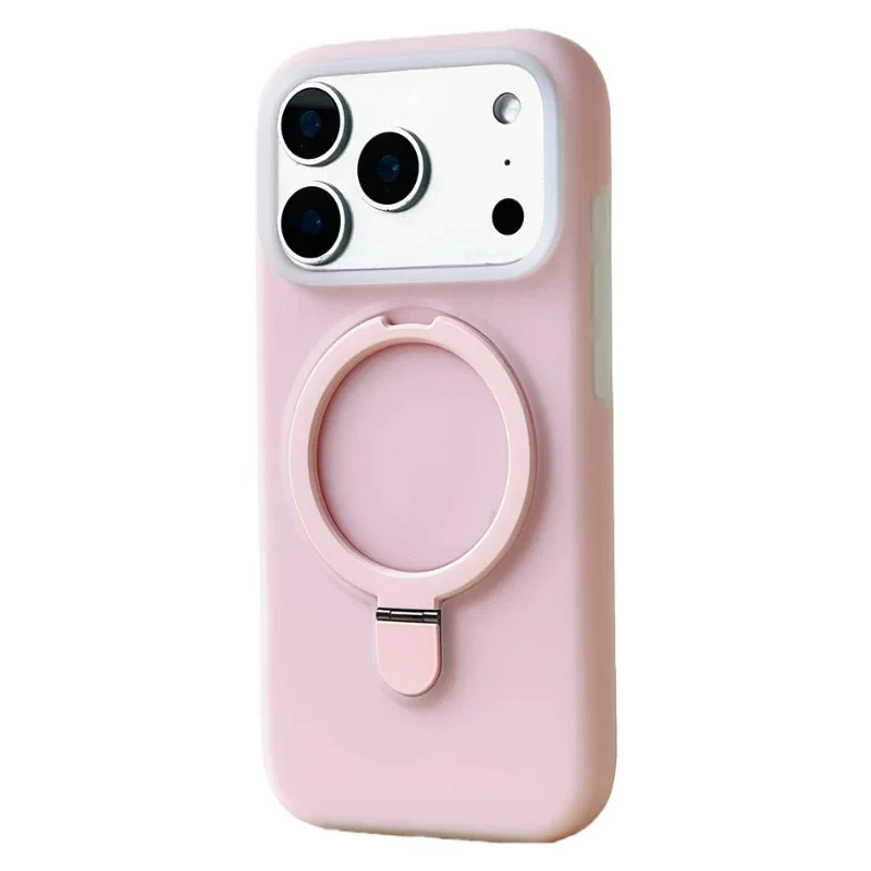 Capa De Celular Com Anel Magnético Em Silicone Líquido (rosa Claro Para Iphone 17 Pro)