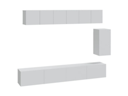 Conjunto 6 de móveis de TV derivados de madeira VIDAXL branco